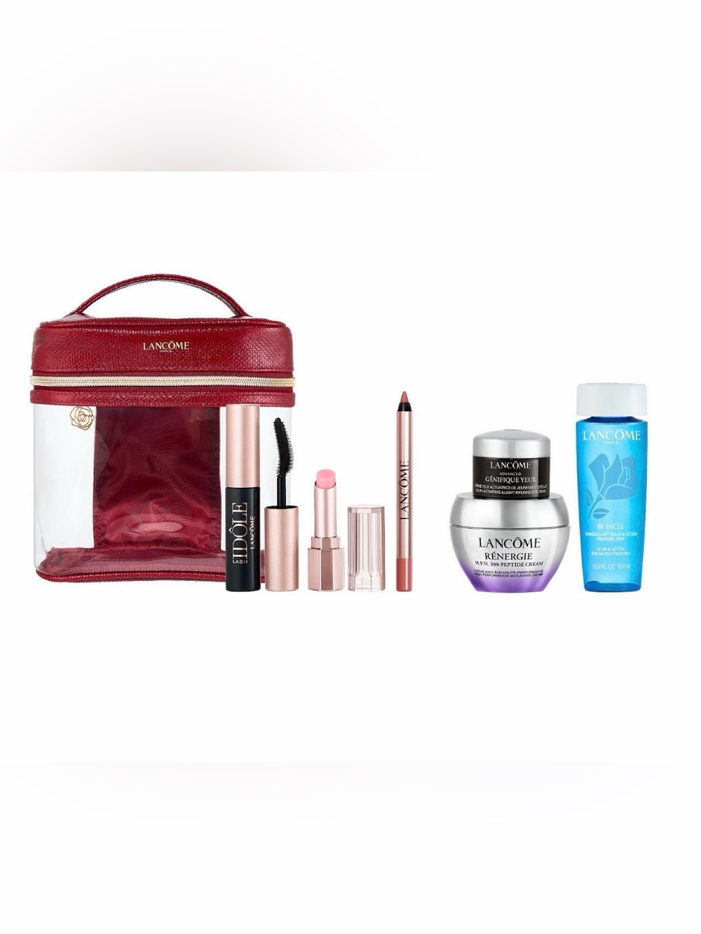 Lancôme 7-Pc Luxury Skincare & Makeup Gift Set with Maroon Travel Bag